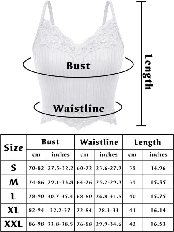 4 Pcs Lace Y2k Tank Tops Fairy Grunge Clothes Y2k Crop Tops Lace Patchwork Tops Cami Ribbed Knitted Tank Tops for Women - Image 3